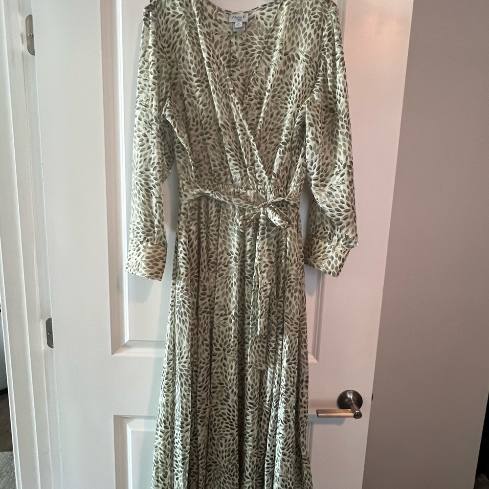 Alexa B Nites- Leaf Wrap Maxi Dress
